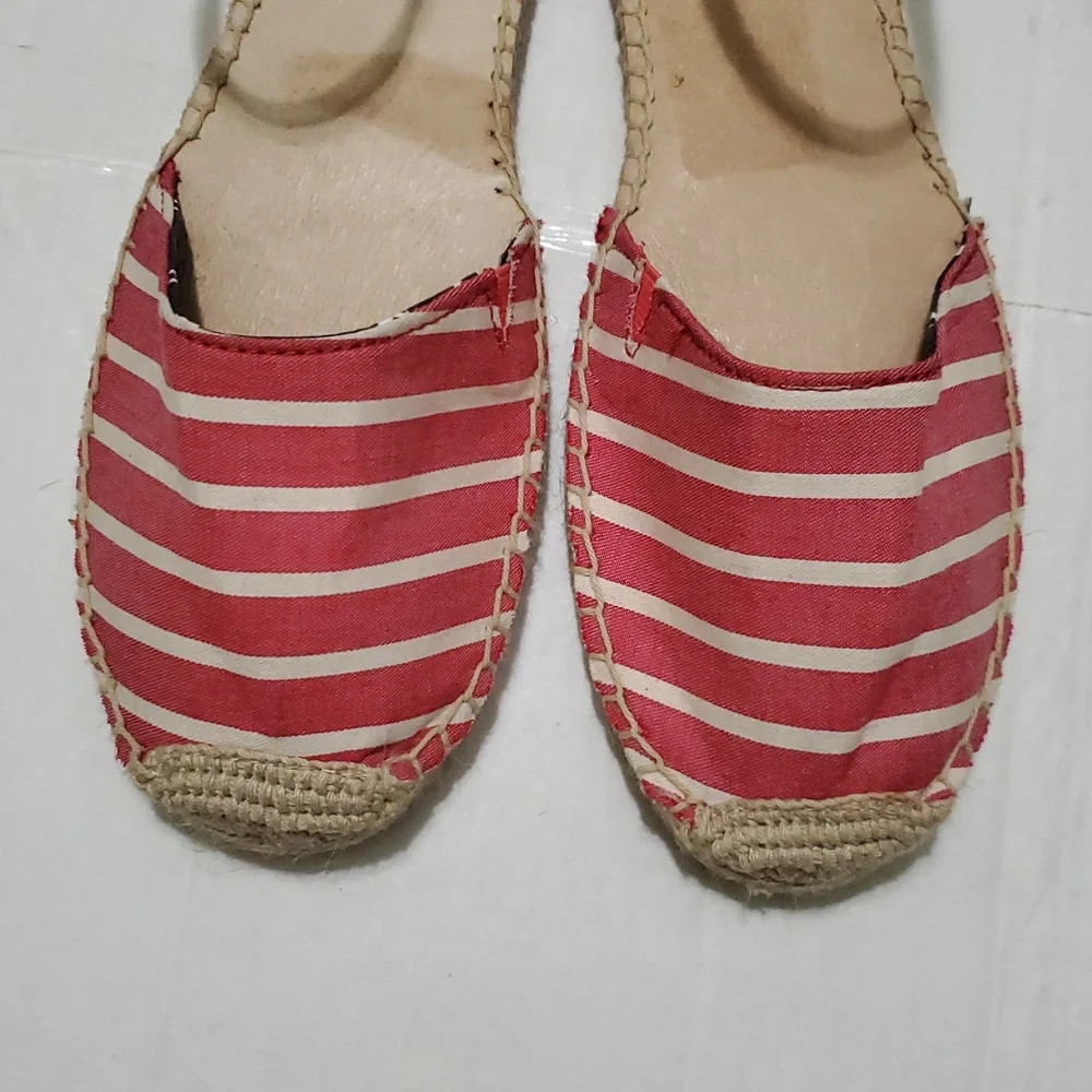 Sperry Hope Top Sider Striped Red Jute Straps Nautical Espadrille Sandals 11M